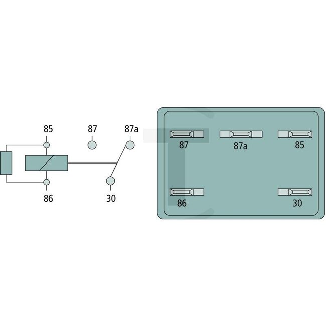 GRANIT Relay Working current (changeover) - 50717080, 87582879, 87696396, I87696396, 416570A1 | Version: 12 V / 20 A, Without bracket, 5-pin, blade terminal 6.3 mm