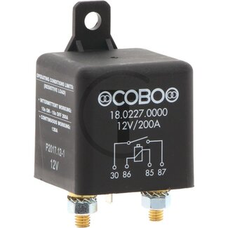 Cobo Relais vermogensrelais 12 V / 200 A, 4-polig, met houder