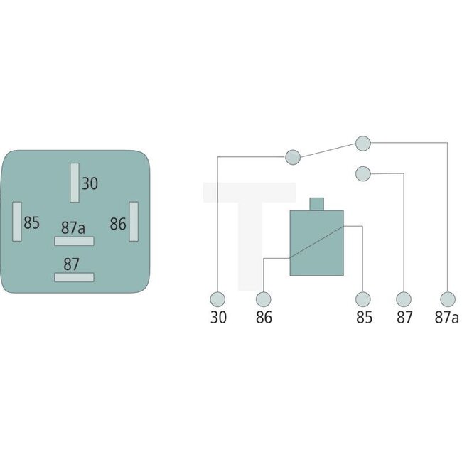 Cobo Relay changeover - 2271802470000, 1027140, 2271802470000 | Version: 12 V / 40 - 30 A, without holder, 5-pin, flat plug connection 6.3 mm, IP54