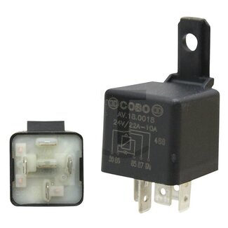 Cobo Relais wisselcontact 24 V / 20 - 10 A, 5-polig, met houder, met diode
