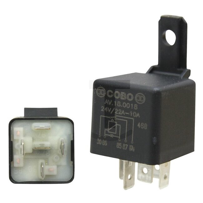 Cobo Relais Wechsler - 227180250000, 1027146 | Ausführung: 24 V / 20 - 10 A, mit Halter, 5-polig, mit Löschdiode zum Unterdrücken induktiver Spannungsspitzen