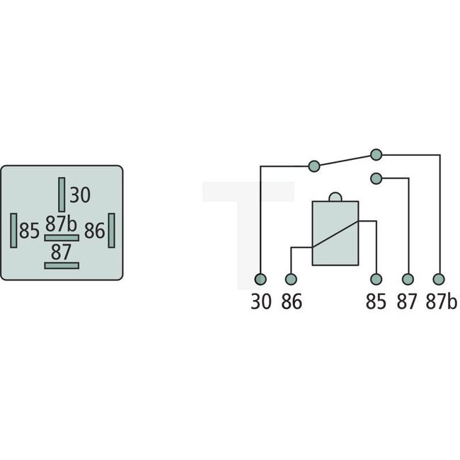 Cobo Relay Changeover - 2271802480000, 1027142 | Version: 24 V / 20 - 10 A, With bracket, 5-pin, blade terminal 6.3 mm