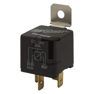 GRANIT Relais N/O-contact 24 V / 20 A, 4-polig, met houder, vlakstekker