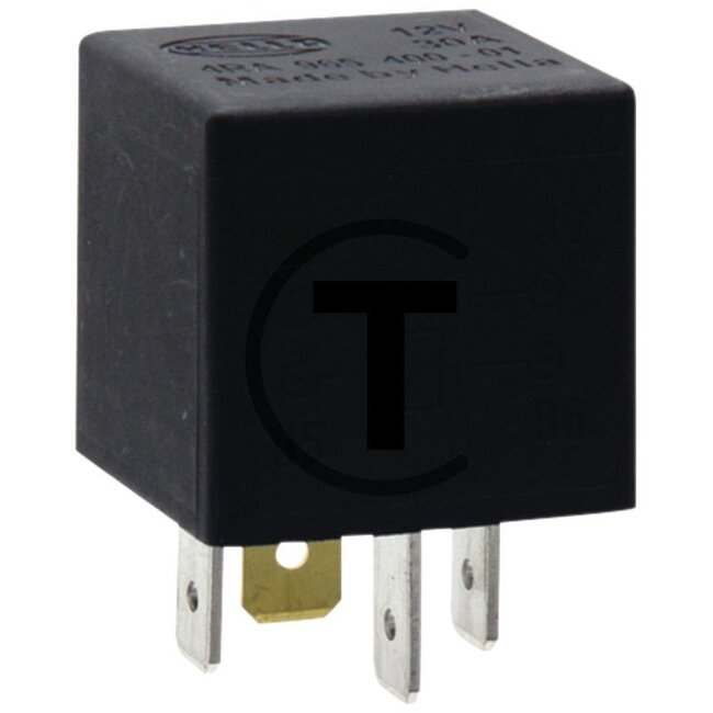 HELLA Relay changeover - 4554RA 965400017, 4RA965400017 | Width: 25 mm | Height: 21,5 mm | Current: 30 A | Depth: 25 mm | Nominal current: 40 A | Connection type: 4 x 6.3 mm | Switching function: Make contact | Nominal voltage: 12 V | Supplementary set: With re