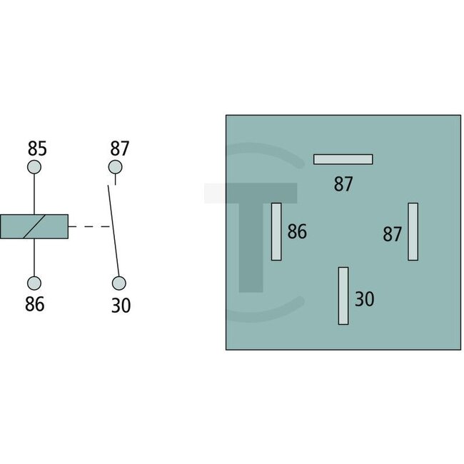 HELLA Relay Make contact - 4550011318, 11318 | Version: 24 V / 20 A, Without holder, 4-pin, flat plug connection 6.3 mm