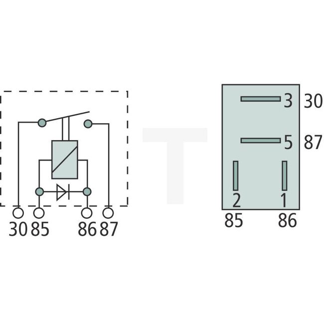 GRANIT Micro relay Make contact - 50775613191, 986AH0322, 0986AH0322 | Version: 12 V / 25 A, Without holder, 4-pin, Suppression diode for suppressing inductive voltage peaks