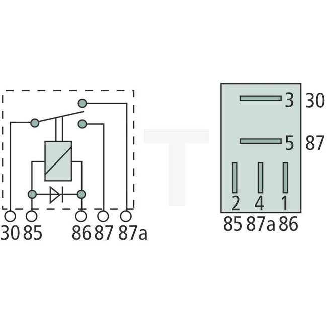 GRANIT Micro relays changeover contact 12 V / 25 A, 5-pin, diode, without bracket