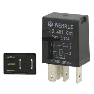 GRANIT Micro-Relais Wechselkontakt 24 V / 10 A, 5-polig, diode, ohne Halter