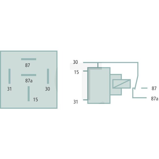 GRANIT Multifunctioneel relais Wisselcontact - 50775614197 | Uitvoering: 12 volt / 20 - 10 A  | met houder, 5-polig, 6,3 mm vlakstekkeraansluiting | Afmetingen L x B x H: 30 x 30 x 40 mm | Stroomsterkte: 10 / 20 A | Aansluitwijze: 5 x 6,3 mm | Beschermingssoort: