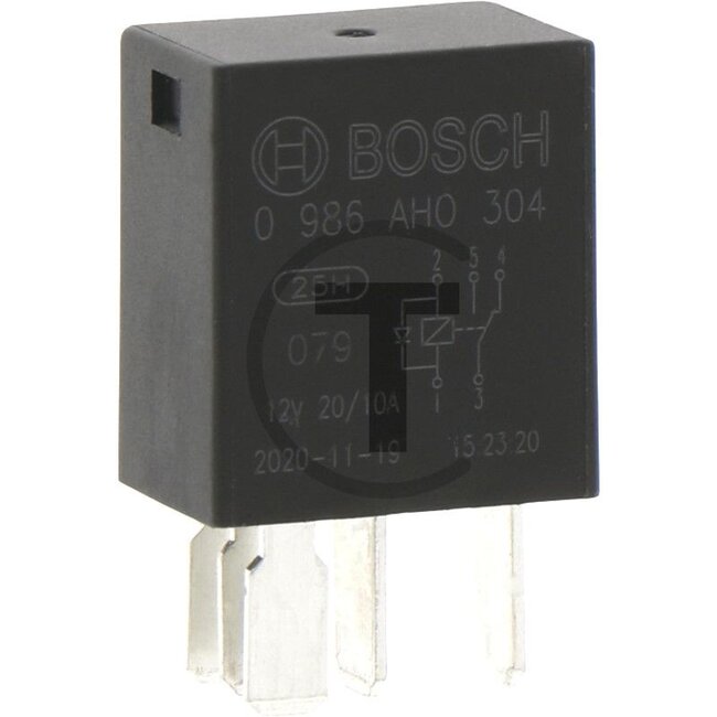 BOSCH Multifunctioneel relais N/O-contact 12 V, 20 - 10 A, 5-polig, 6,3 mm | H404900020060, 986AH0304, 0986AH0304
