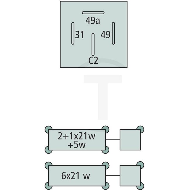 HELLA Flasher/electronic 24 V, 4 connections - 4554DM 004639061, 4DM004639061, 4DM 004 639-061, 0009732519 | Version: 24 V / 2 + 1 x 21 W + 5 W (6 x 21 W) for trailer, Inductive load: 5 A/capacitive load: 5 A, Load capacity at 24 V: 30 A