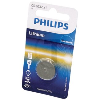 Philips Batterij - Uitvoering: CR2032, Omschrijving: Lithium-minicel, 1-pack, Netspanning 3 V