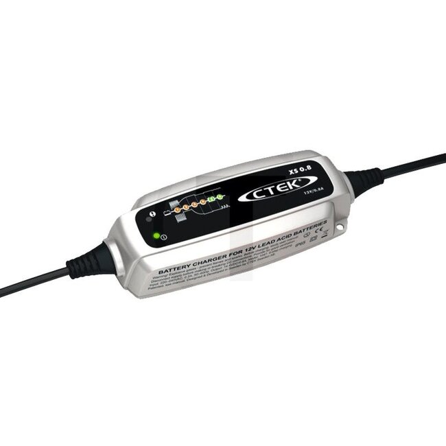 CTEK Ladegerät XS 0.8 - 50788009, 56-707 | Netzspannung: 220 - 240 V | Ladespannung: 14,4 V | Ladestrom: max. 0,8 A | Batteriekapazität: 1,2 - 32 Ah | Umgebungstemperatur: -20 bis +50 °C | Abmessungen L x B x H: 145 x 55 x 38 mm | Spannung: 12 V | Frequenz: 50