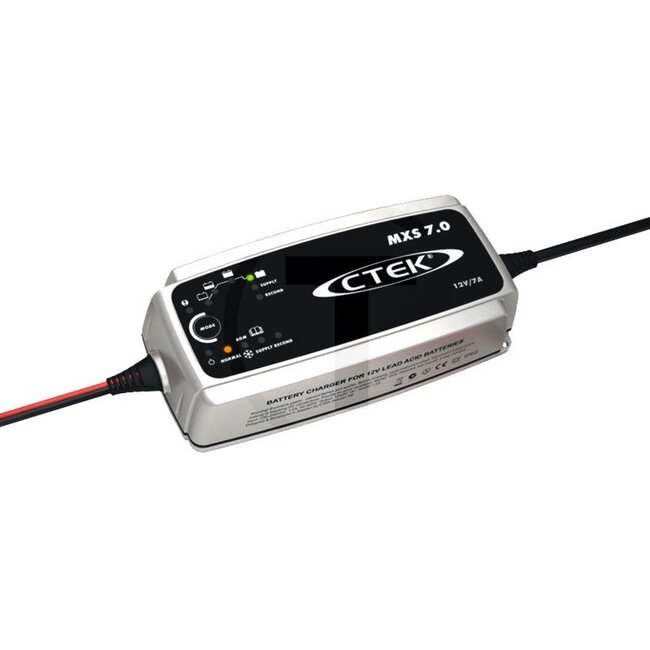 CTEK Acculader MXS 7.0 Voor grotere voertuigaccu's, met voedingsfunctie - 50788012, 56-731 | Netspanning: 220 - 240 V | Laadspanning: normaal 14,4, koud / AGM 14,7, recond 15,8, lading 13,6 V | Laadstroom: maximaal 7,0 A | Accu-capaciteit: 14 - 150 Ah | Omgevi
