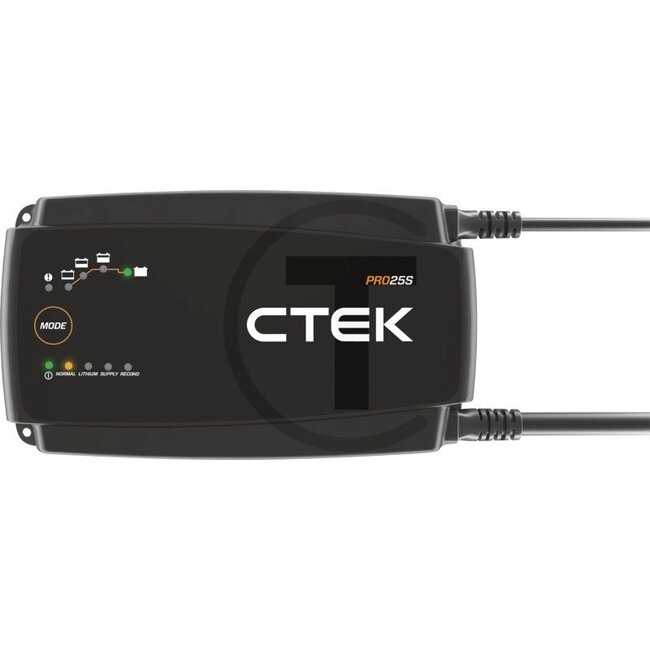CTEK  inclusief laadkabel van 1,5 meter</p><li>Netspanning (V): 220 - 240</li><li>Laadstroom (A): 25</li><li>Accu-capaciteit (Ah): • 40 – 500 Ah, loodaccu's <br> • 30 – 450 Ah, LiFePO4</li><li>Omgevingstemperatuur (°C): -20 tot +50</li><li>Afmetingen L x B x H