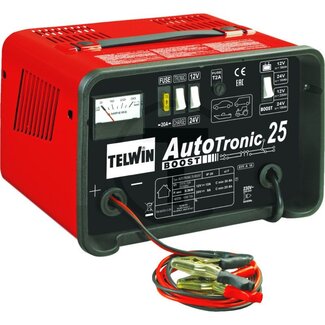 Telwin Acculader Autotronic 25 - 230 (50 - 60 Hz) - 30 - 225 Ah, 20 - 180 Ah Ah - 12 / 24V - 18 / 12A - 4 schakelniveaus - 29 x 22,5 x 20,5mm