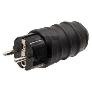 GRANIT Plug solid rubber heavy-duty 10/16 A, 250 V, black