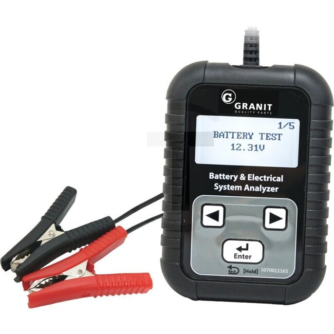 GRANIT Battery tester BT 400 - 5070011165 | Dimensions L x W x H: 140 x 100 x 30 mm | Version: Measuring range: 40 - 1885 CCA EN | Voltage range: 8 - 31,5 V