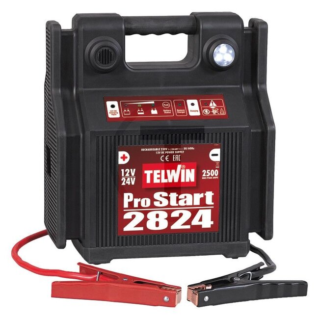 Telwin Accustarter Pro Start 2824 - 50788006, 829517 | Spanning: 12 / 24 V | Capaciteit (Ah): 44 - 22 | Max. startstroom: 2500 A | Max uitgangsstroom: 800 A