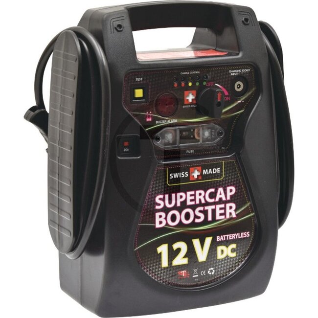 GRANIT Condensatorbooster - 58500082, C16-1500 | Max. startstroom: 800 A | Uitvoering: 12 volt hoogwaardige ultracondensator startbooster, 6x 1500F professionele ultracondensatoren, 800 ampère / 4500 piek ampère | Veiligheidsvoorzieningen:, • AAN / UIT-schakelaa