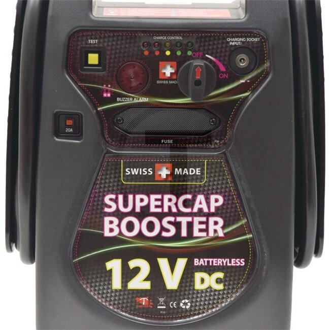 GRANIT Condensatorbooster - 58500083, C16-3400 | Max. startstroom: 1800 A | Uitvoering: 12 volt hoogwaardige ultracondensator startbooster, 6x 3000F professionele ultracondensatoren, 1800 ampère / 9000 piek ampère | Veiligheidsvoorzieningen:, • AAN / UIT-schakel