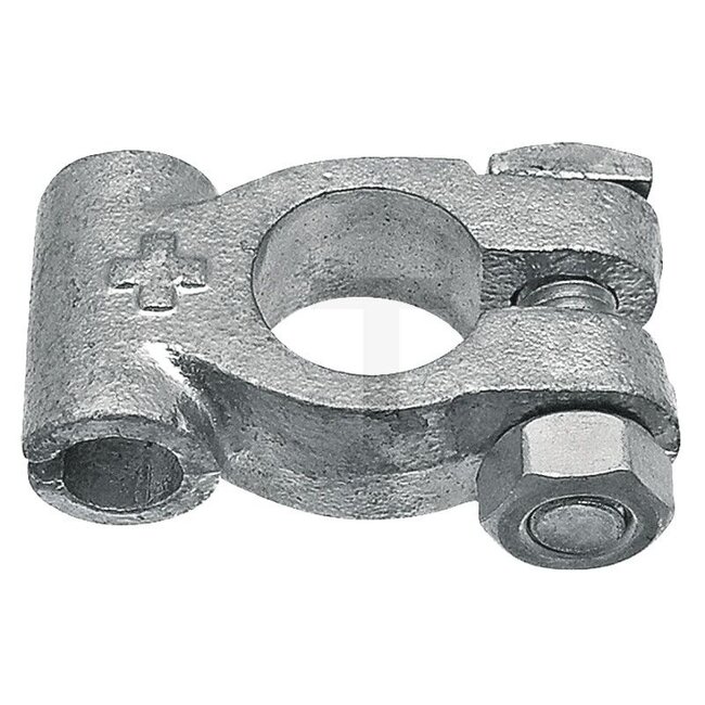GRANIT Accuklem Plus (+) - 50752285058 | Kabeldoorsnede: 25 - 35 mm² | Borings-Ø: 9,4 mm | Pool: 1 (plus / + / 17,5 mm) | DIN/ISO: 72332-1 | Materiaal: messing, vertind | Extra informatie: met soldeeraansluiting en aan één zijde te monteren poolschroef