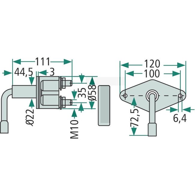 HELLA Batterie-Trennschalter Drehbetätigung 24 V, 100 A, M10, mit Schlüssel | 6EK001559001