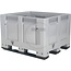 GRANIT Used battery collection box With UN mark - 5000073, 985651, H1038X | Colour: Grey | Dimensions L x W x H: 1200 x 1000 x 790 mm | Contents: 670 l | Material: HDPE (food safe) | Version: Plastic pallet box on 3 longitudinal skids, liquid-tight, UN 2794 | We