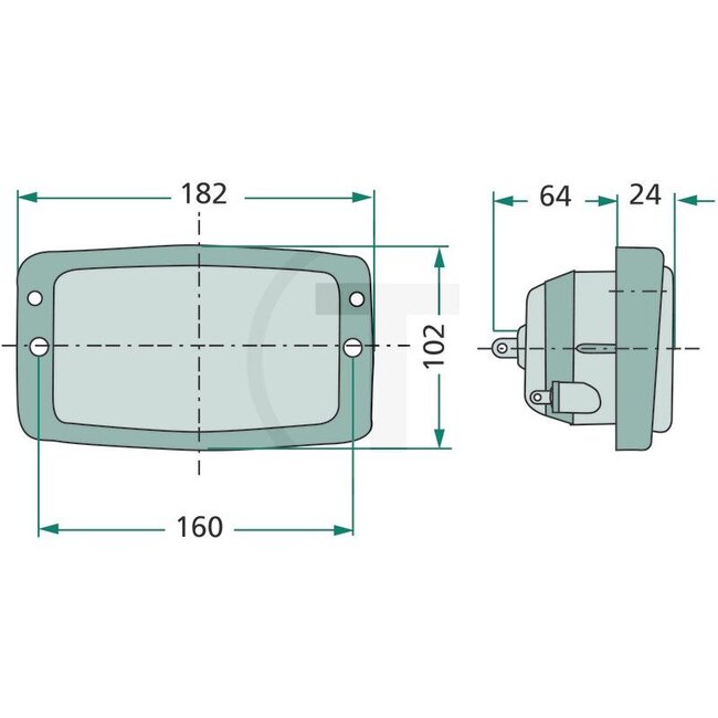 HELLA Scheinwerfer links / rechts 12 / 24 V, H4, 182 x 102 x 88 mm, Einbau Fendt | 1-34-172-045, 1AD996018651