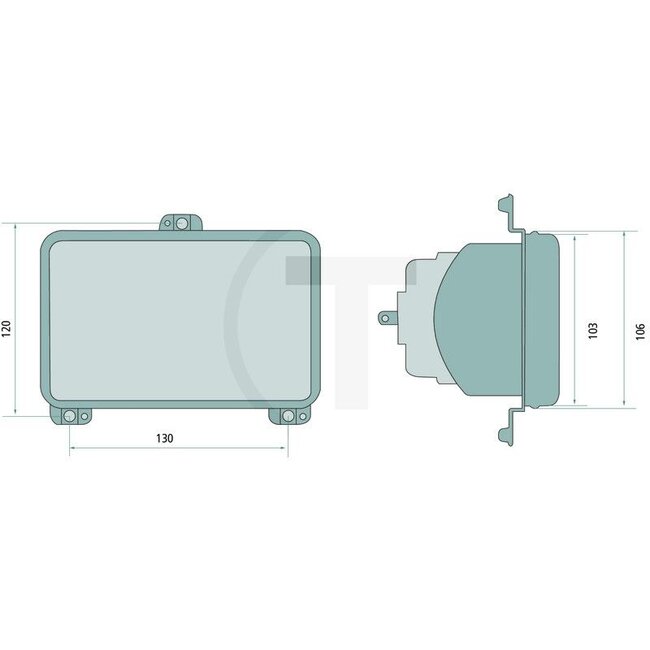 HELLA Headlight left / right 12 / 24 V, H4, 130 x 107 mm, built-in Case IH | 1955175C2, 1955175C1, 1955176C1, G930900020010, 1AB008888051