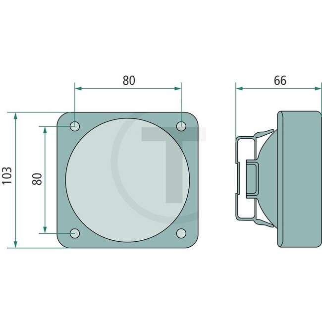 HELLA Werklamp hoeklicht H3 breedstraler, 55 W, 12 V, 103 x 103 x 66 mm | 1-34-672-400, G916901020010, 47106801, 1GA996020001