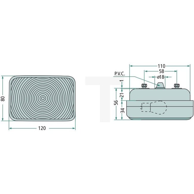Cobo Direction indicator and position light - 22703213000, 1964938C1, 224621A2, 2.8019.970.0, 04406820, 1011447 | Bulb: 12V21WK / P21W, 12V5WK / R5W | Colour: Yellow, white | Attachment: Side | Width: 120 mm | Form: Rectangular | Height: 80 mm | Dimensions W x