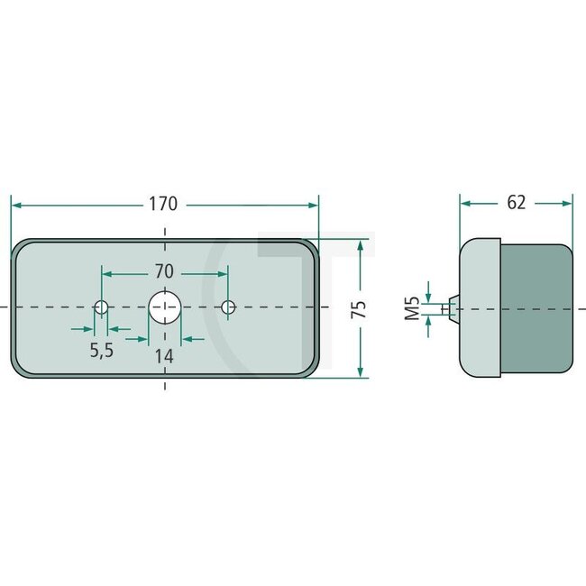 HELLA Rückleuchte - 4552SD 002582011, 2SD002582011, 2SD 002 582-011, AL24544, AL27007, 3145942R91, 50126608, 526668 | Leuchtmittel: P21W, R10W | Breite: 170 mm | Form: rechteckig | Höhe: 75 mm | Lochabstand: 70 mm | Abmessungen B x H x T: 170 x 75 x 62 mm | Tie