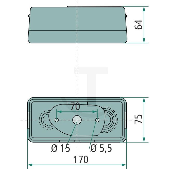 HELLA Rücklicht 170 x 75 x 64 mm, Lochabstand 70 mm, M5, 12 / 24 V | 259816A1, 177239A2, 1-34-176-047, 1-34-176-048, 1-40-176-008, 2VA998531031