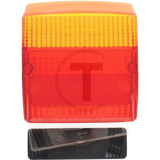 HELLA Lichtscheibe links und rechts - 4559EL 990142001, 1-34-776-014, 47106996, 9EL990142001, 9EL 990 142-001 | Einbauort: rechts, links | Prüfzeichen: E12 4054, E12 7133, ECE | Zusatzinformationen: • mit Schrauben<br> • inkl. schwarzer Abdeckung und Kennzeiche