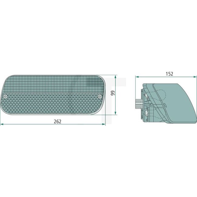 Cobo Rear light left 262 x 99 x 152 mm, hole spacing 140 mm, M6, 12 V | 82026301