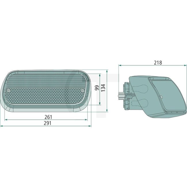 Cobo Rear light - 2270213400000, 87536434, 1008595 | Bulb: 12V21WK / P21W, 12V21/5WK / P21/5W | Width: 291 mm | Form: Rectangular, corners rounded | Height: 137 mm | Dimensions W x H x D: 291 x 134 x 218 mm | Depth: 218 mm | Fixing: M5 | Installation location: