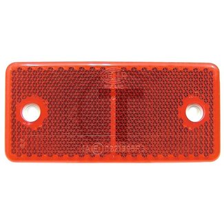 HELLA Rückstrahler rot 94 x 44 mm, Stärke 6 mm, Ø 4,3 mm, Lochabstand 70 mm