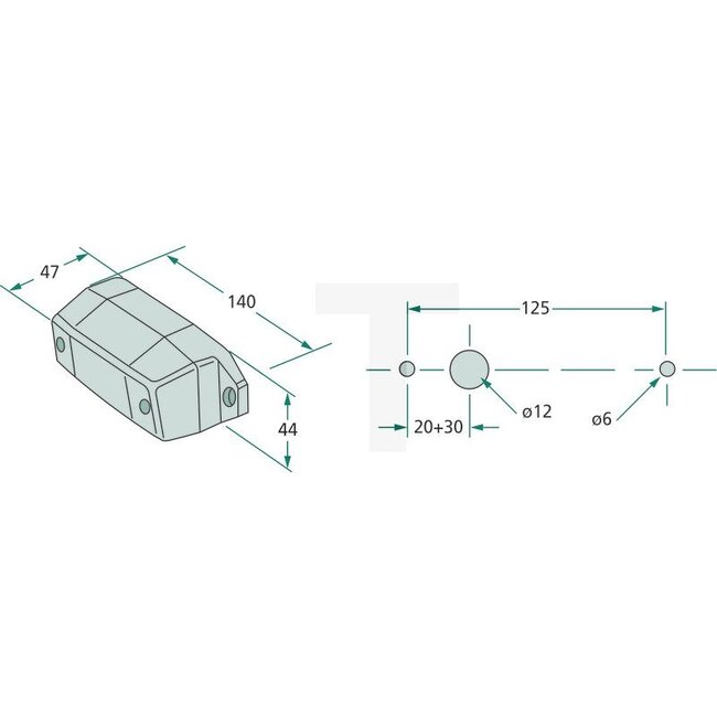 Cobo Kentekenverlichting R5W, 12 V, 100 x 55 mm, bevestiging 125 mm | 76033566, 5117942, 2.8029.240.0/10, 3042143M91, 1639316M1, 3809543M91, 829121M1, 3303981M91, 3531530M91, 5108118, 79033566