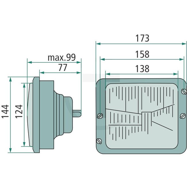 HELLA Koplamp links / rechts 12 / 24 V, R2, inbouw, 173 x 144 x 99 mm | 3404170R94, 3140022R92, 3140023R91, 3140024R92, 1AA004109031