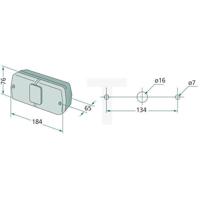 Cobo Achterlicht links / rechts 184 x 76 x 65 mm, 12 V, gatafstand 134 mm | K300189, K304886, K300190, 3476047M91