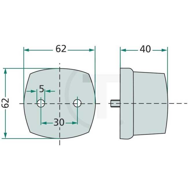 HELLA Rücklicht rot Vierkant 52 x 52 x 40 mm, M5, 12 / 24 V | 06515208, 6262011, CC6262011, 2SA003057021