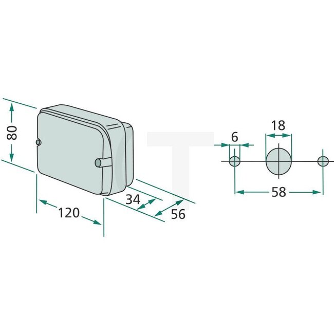 Cobo Rückleuchte links / rechts 120 x 80 x 56 mm, 12 V | 04422052, 2.8019.800.0, 11355680, 6005000952