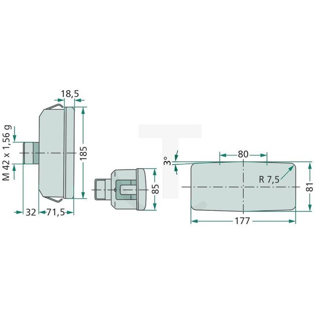 Cobo Achterlicht rechts 185 x 85 x 72 mm, 12 V, gatafstand 80 mm | 2.8059.090.0, 2.8059.160.0