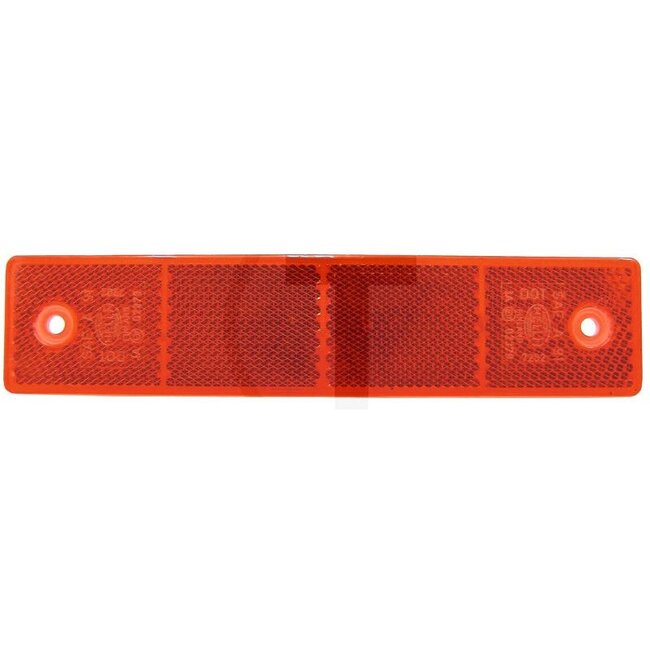 HELLA Rückstrahler rot 180 x 40 mm, Stärke 6,5 mm, Ø 5,2 mm, Lochabstand 150 mm | 4354773, 8RA002023001