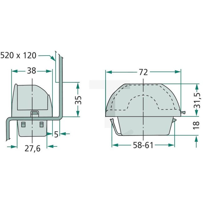 GRANIT Number plate light R5W, 58 x 38 x 31,5 mm, attachment | 4376960