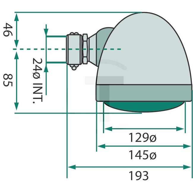 GRANIT Scheinwerfer rechts 12 V, H4, T4W, Befestigung Rohr-Ø 24 mm | AL12064
