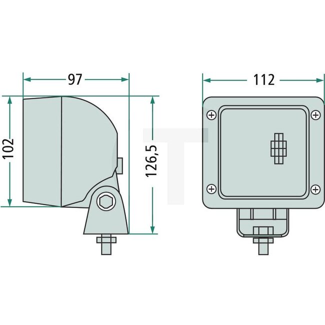 HELLA Arbeitsscheinwerfer - 4551GA 007506001, 04424195.4, 04411937.4, 2.8039.296.0, 1GA007506001 | Nennspannung: 12 / 24 V | Form: eckig | Abmessungen B x H x T: 112 x 127 x 97 mm | Lichtfunktion: Nahfeld-Ausleuchtung | Anschluss: AMP-Stecker | Leuchtmittel: H3
