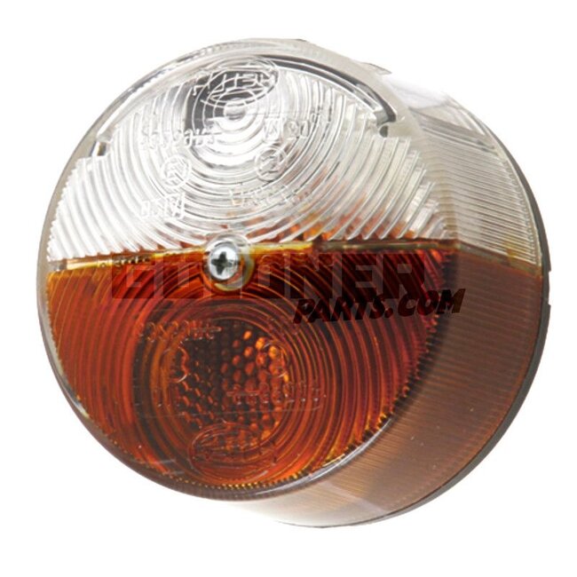 HELLA Indicator/position light Left/right - 4552BE 003185031, 2BE003185031, 2BE 003 185-031, 0522579 | Bulb: 12V21WK / P21W, 12V5WS / C5W | Colour: Yellow, white | Attachment: Front | Connection: Blade terminal | Width: 82 mm | Form: Round | Height: 82 mm | Hol