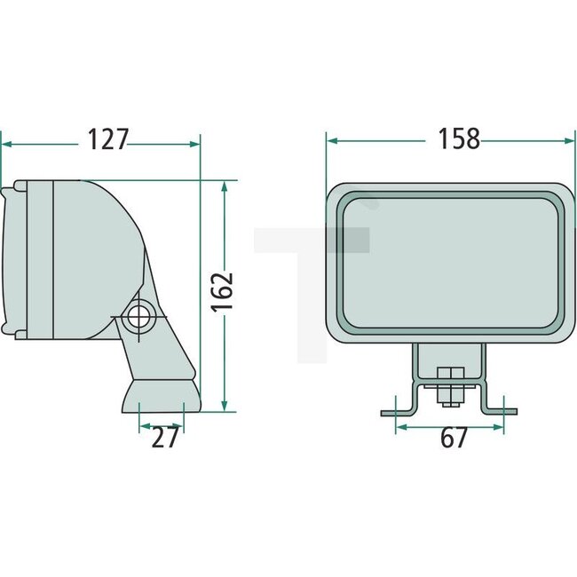HELLA Work lamp spotlight H3 12 / 24 V, 158 x 162 x 127 mm, bracket assembly | G312900111031, G312900111030, 1GA006991051
